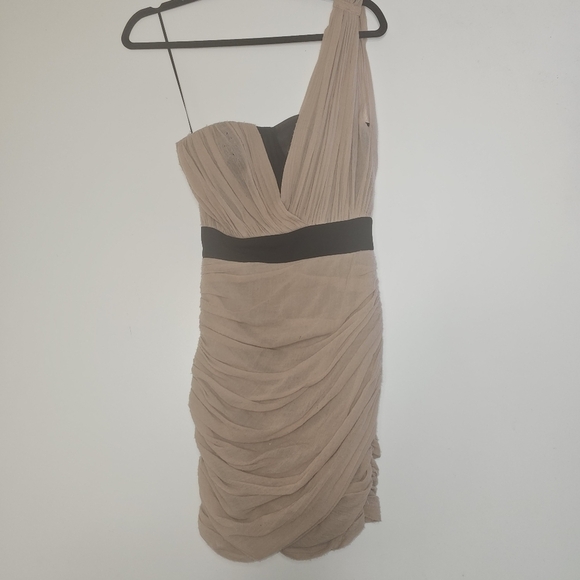 ALEXANDER Wang Womens One Shoulder Dress tan black Size 0 - Picture 1 of 15